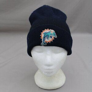Miami Dolphins Toque (Retro) - Classic Logo on Blue by Reebok - Adult StretchFit